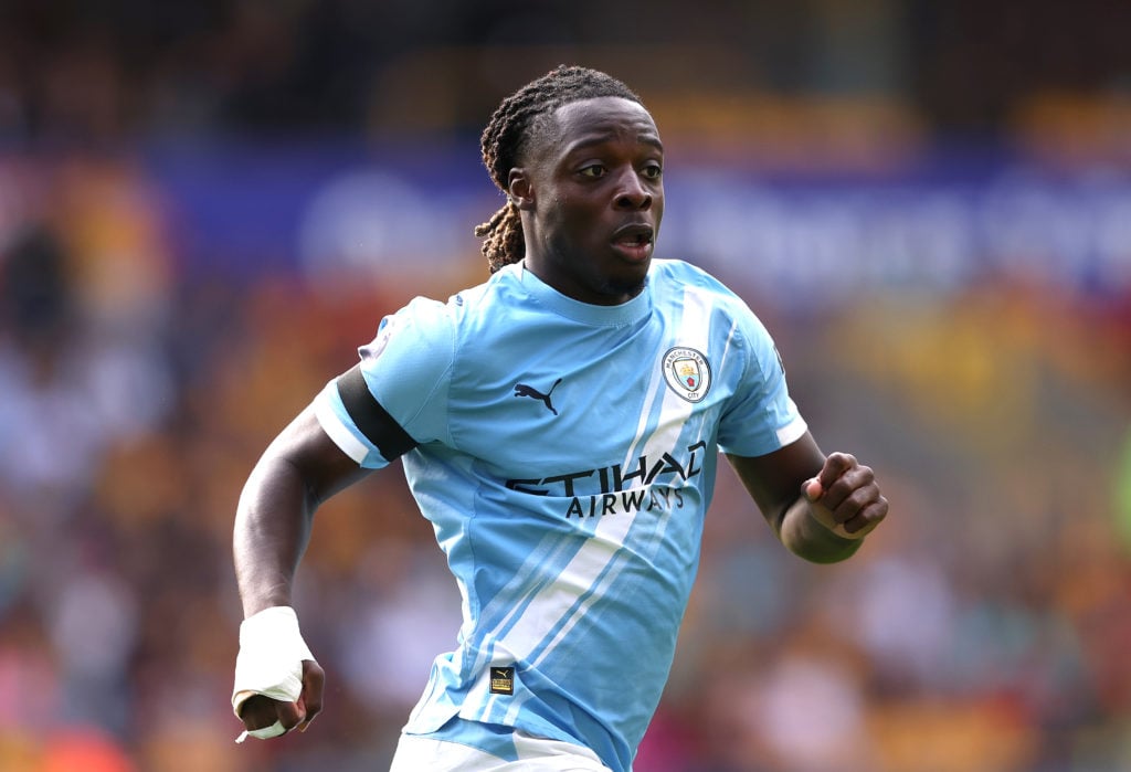 Jeremy Doku in action during Wolverhampton Wanderers v Manchester City.
