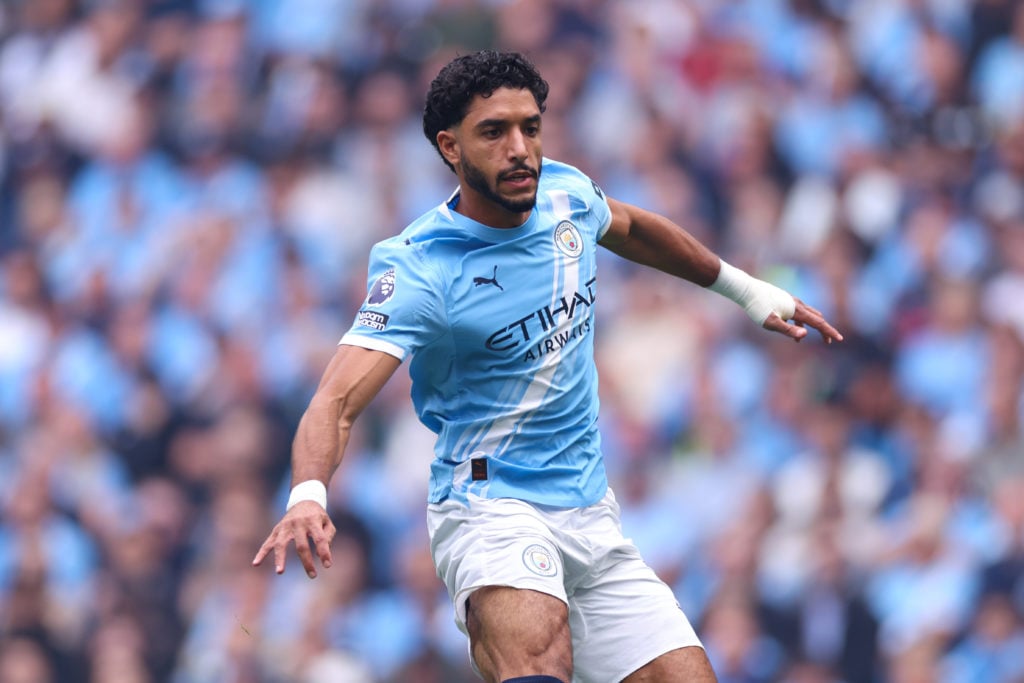Omar Marmoush in action for Manchester City v Tottenham Hotspur.