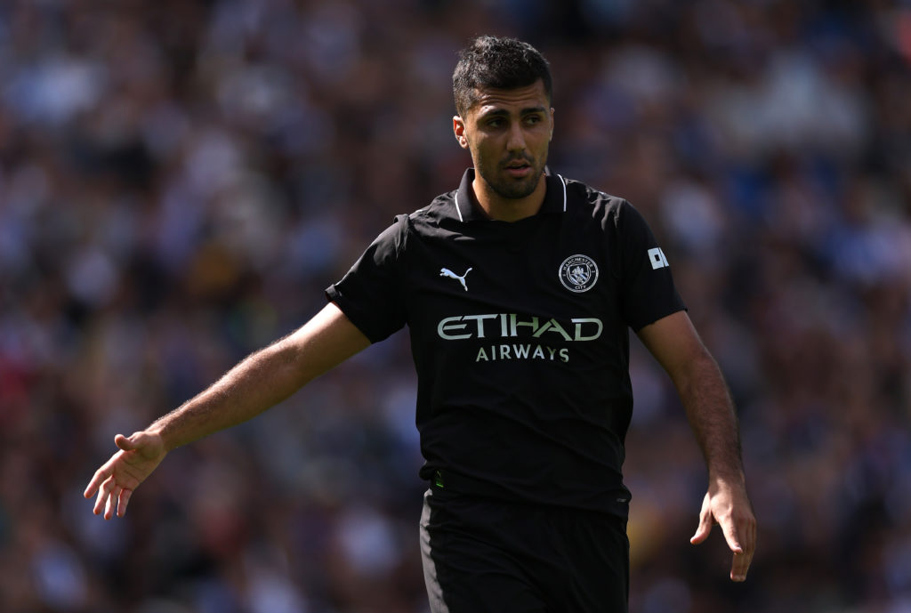Rodri in action for Brighton vs Man City.