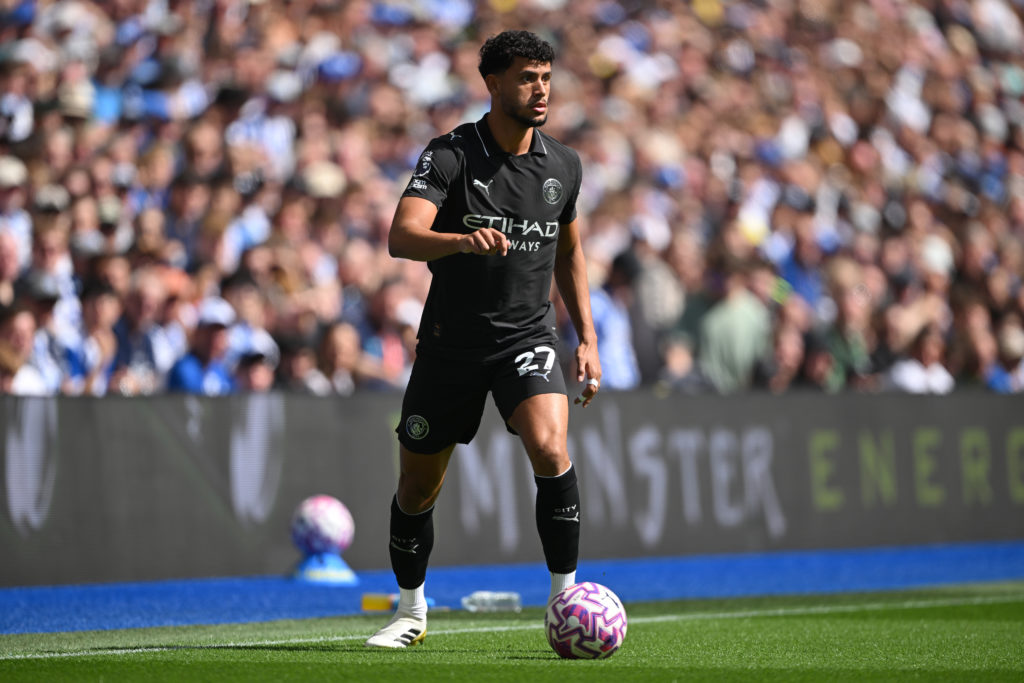 Matheus Nunes in action during Brighton v Manchester City.