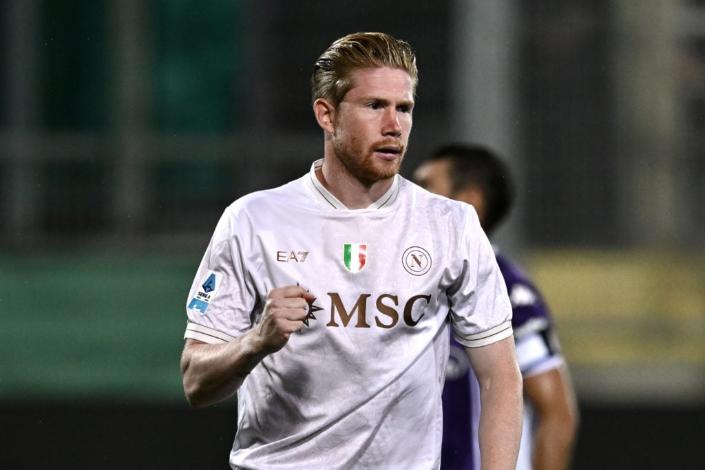 Kevin de Bruyne in action during ACF Fiorentina v SSC Napoli.