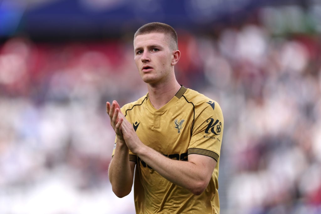 Adam Wharton applauds the fans after West Ham United v Crystal Palace.
