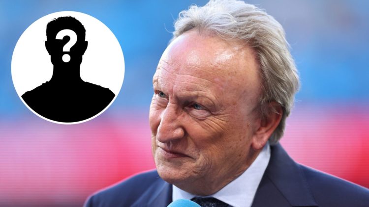 Neil Warnock smiling during Wolves (main image) and Manchester City's Premier League match with inset of mystery player (top right corner)