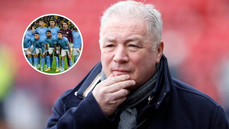 Ally McCoist with inset of Riyad Mahrez and other Manchester City players