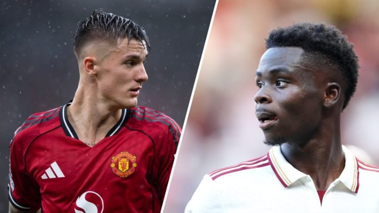 Split image of Benjamin Sesko and Bukayo Saka