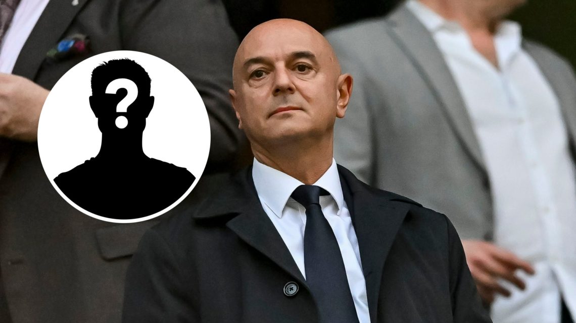 Daniel Levy watching a Tottenham match (main image) mystery player inset (top left corner)