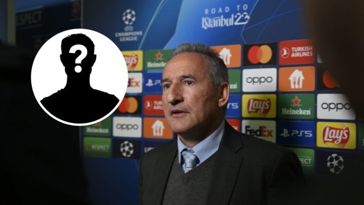 Txiki Begiristain during his Manchester City days with inset of mystery silhouette