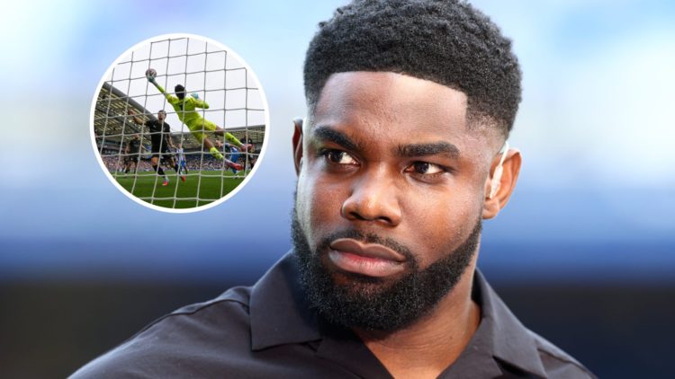 Micah Richards with inset of Manchester City goalkeeper James Trafford