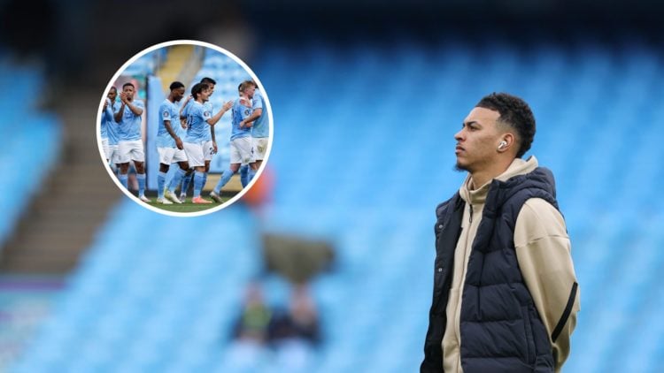 Morgan Rogers with inset of Manchester City legend David Silva