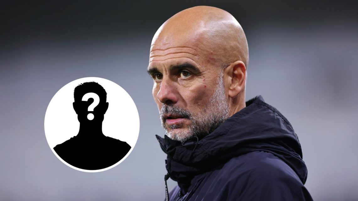 Pep Guardiola focused on a Man City match (main image) mystery player inset (bottom left corner)