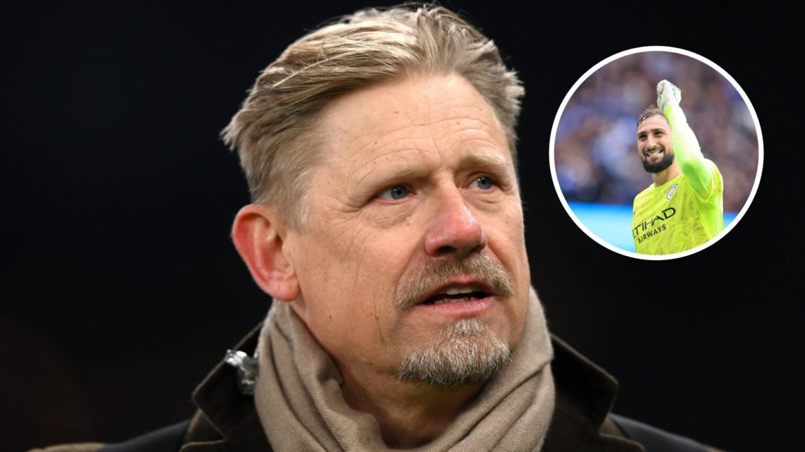 Peter Schmeichel with inset of Manchester City goalkeeper Gianluigi Donnarumma