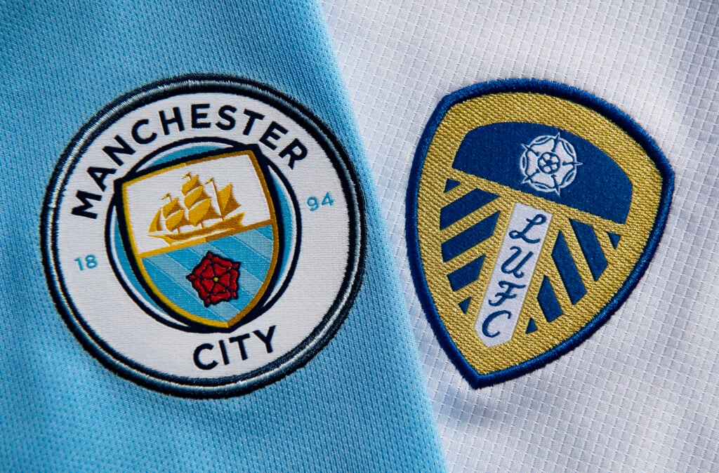 The Manchester City and Leeds United badges.