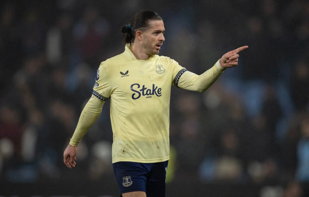 Jack Grealish playing for Everton.