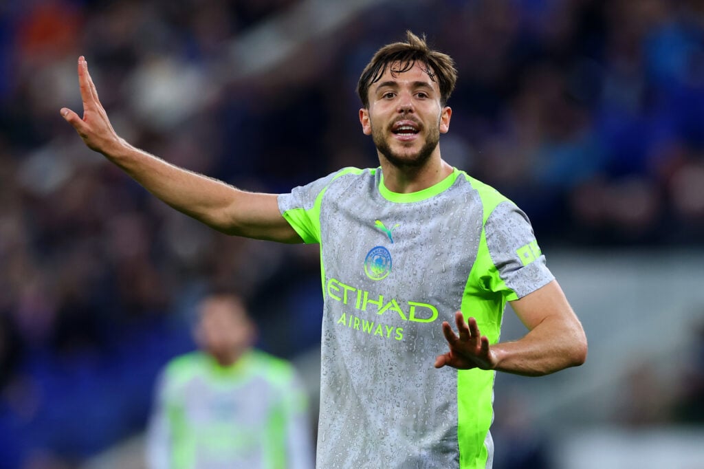 Nico Gonzalez playing for Manchester City.