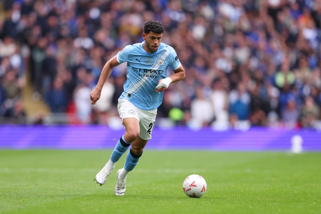 Matheus Nunes playing for Manchester City.