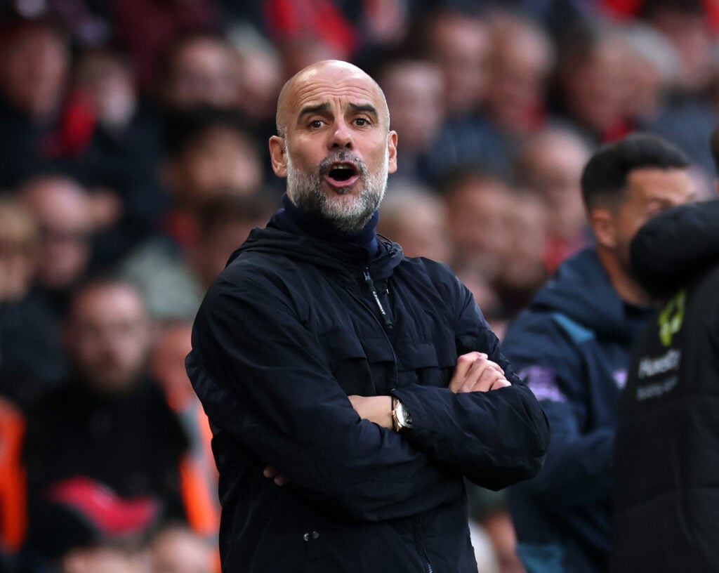 Pep Guardiola managing Manchester City.